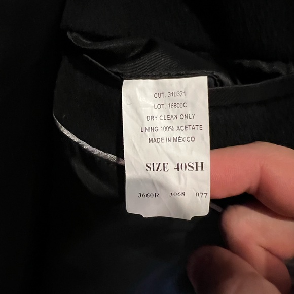 Vintage Ralph Lauren 40S Pea Coat Trench Black Fabric Acetate Blend - Picture 15 of 16